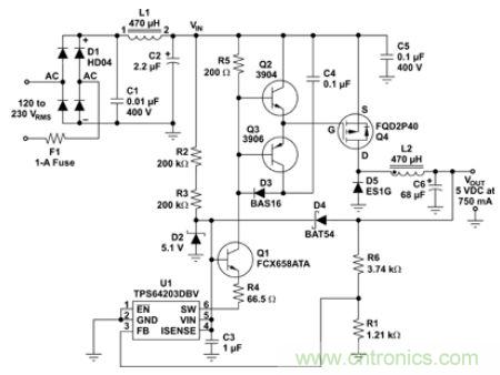 低壓降壓IC實現(xiàn)了簡單、經(jīng)濟的偏置電源