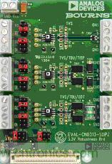 ADI公司的業(yè)界領(lǐng)先RS485器件與Bourns外部保護(hù)專(zhuān)業(yè)技術(shù)的完美聯(lián)姻，造就出專(zhuān)為解決通信端口最大設(shè)計(jì)問(wèn)題而生的EVAL-CN0313-SDPZ:滿(mǎn)足EMC的規(guī)定。  通過(guò)認(rèn)證的EMC兼容RS-485接口設(shè)計(jì)工具，輕松實(shí)現(xiàn)RS-485接口保護(hù)