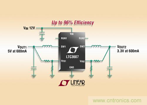 照片說明：15V、雙輸出 600mA 單片同步降壓型穩(wěn)壓器