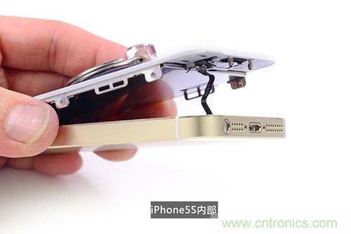 土豪金iPhone 5S拆解：內(nèi)部結(jié)構(gòu)升級，維修難度增加