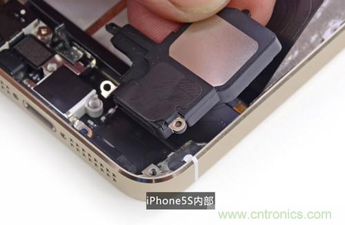土豪金iPhone 5S拆解：內(nèi)部結(jié)構(gòu)升級，維修難度增加