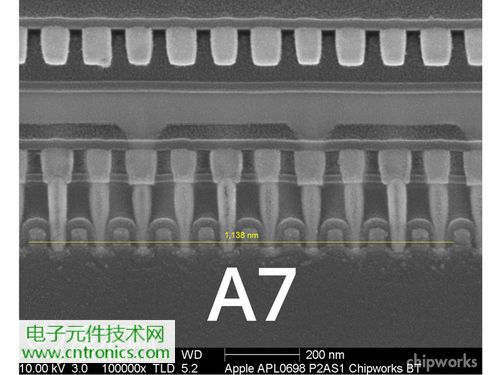 iPhone 5S芯片級拆解，顯微鏡下的A7處理器揭秘