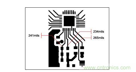 一個緊湊的PCB布局，寄生效應會對電路產生影響。