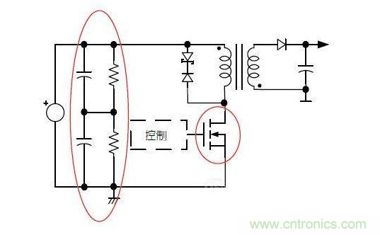 反激轉(zhuǎn)換器中的串聯(lián)大電容電路及單顆1，000VMOSFET