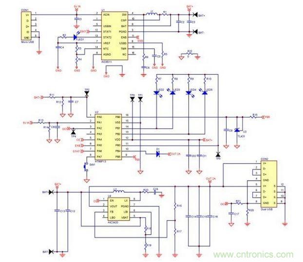 移動(dòng)電源電路。