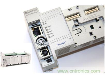 圖1：Allen-Bradley Micro850可編程邏輯控制器(PLC)的價格約為500美元，是高度堅固、可配置、隔離性和易用性方面的標桿，盡管有PC/嵌入式計算設備的競爭，仍在工廠自動化領域中保持著強勢地位。
