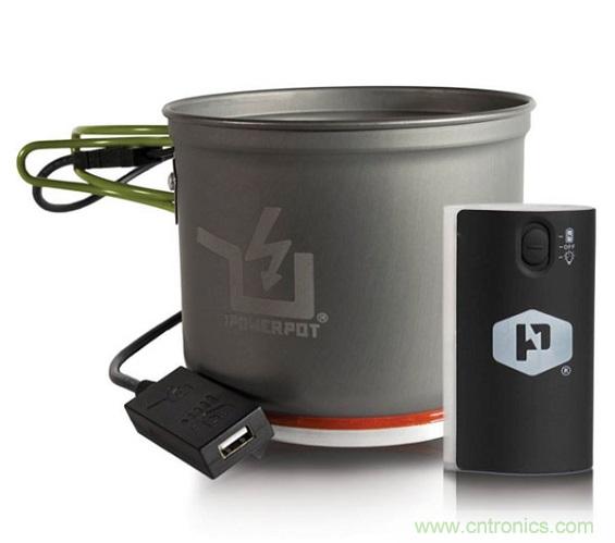 圖6：Powerpot設(shè)備利用熱源發(fā)電，使用者能一邊烹煮食物一邊為移動設(shè)備充電。