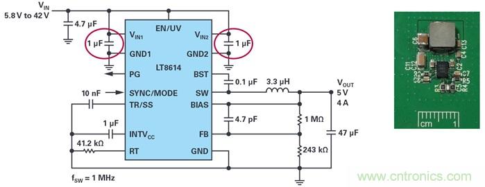 是否可以將低EMI電源安裝到擁擠的電路板上？