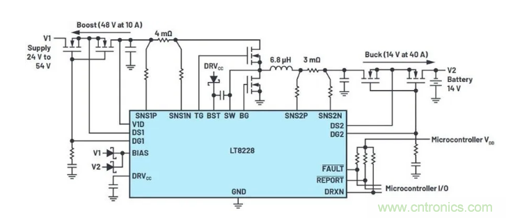 簡(jiǎn)化雙電池電源系統(tǒng)，48 V/12 V汽車應(yīng)用指日可待
