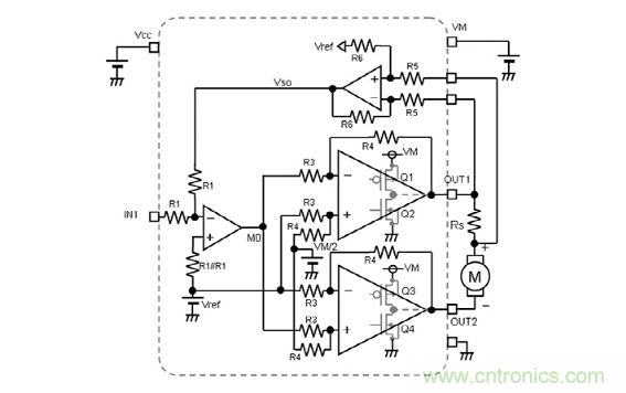 BTL功放電路的有刷直流電機(jī)驅(qū)動:線性電流驅(qū)動 BTL功放電路的有刷直流電機(jī)驅(qū)動:線性電流驅(qū)動